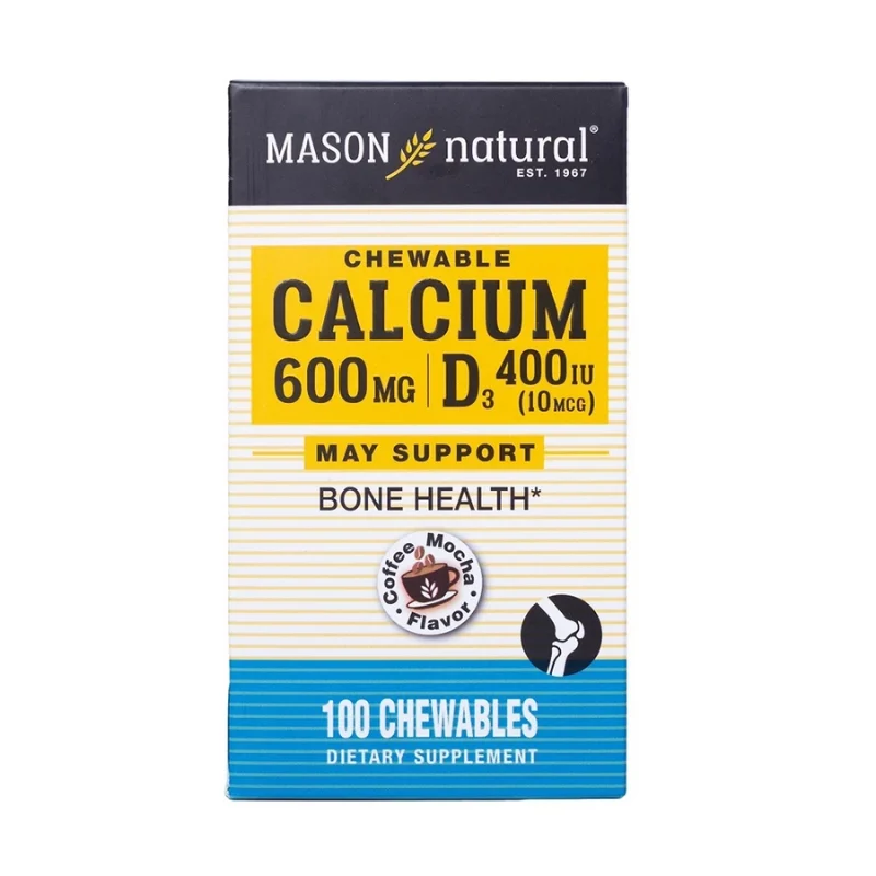 Calcium 600mg + D3 Mason Natural (Hộp 100 Viên)