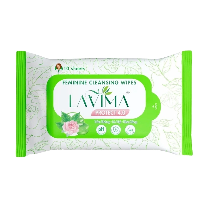 Feminine Cleansing Wipes Protect 4.0 LAVIMA (Gói 10 tờ)