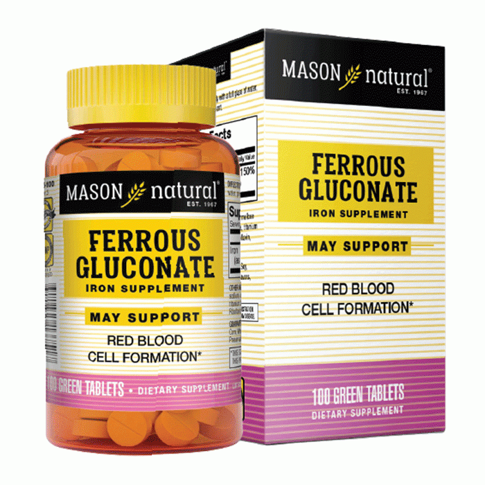 Ferrous Gluconate Mason Natural (Hộp 100 Viên)