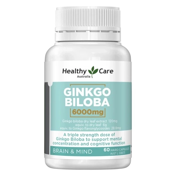 Ginkgo Biloba 6000mg HEALTHY CARE (Lọ 60 Viên)