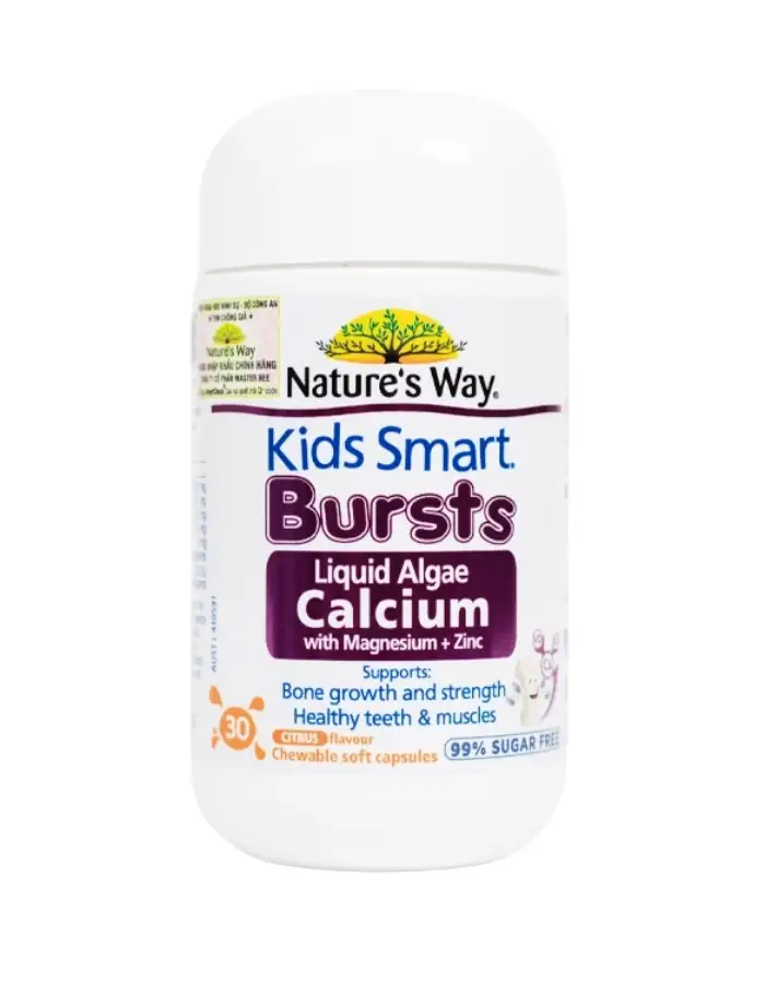 Kids Smart Calcium Mg Zn Bursts NATURE'S WAY (Hộp 30 Viên)