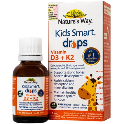Kids Smart Drop Vitamin D3+K2 NATURE'S WAY (Hộp 11ml)