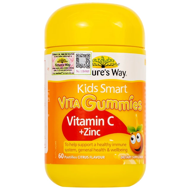 Kids Smart Vita Gummies Vitamin C+ Zinc NATURE'S WAY (Hộp 60 Viên)