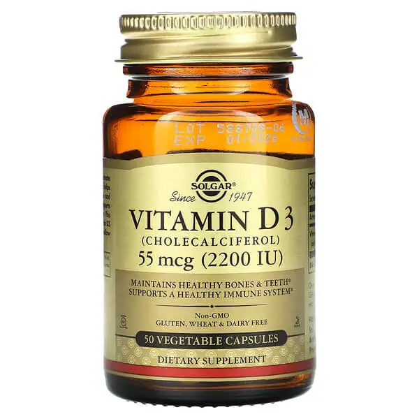Vitamin D3 (Cholecalciferol) SOLGAR (Lọ 50 viên)
