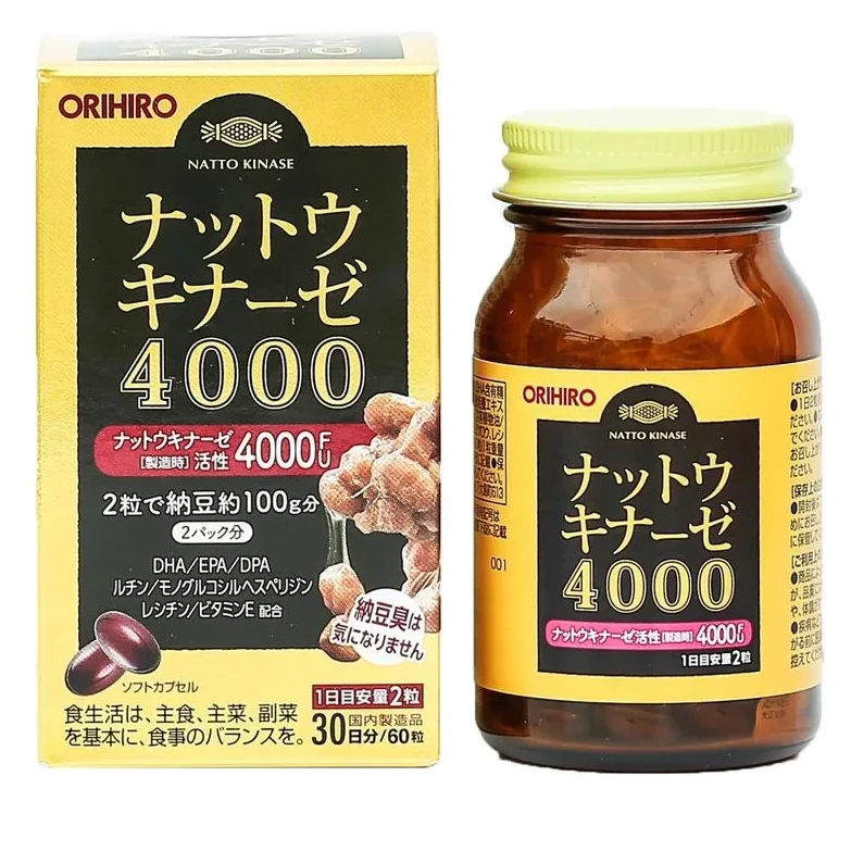 Natto Kinase 4000 FU ORIHIRO (Hộp 60 Viên)